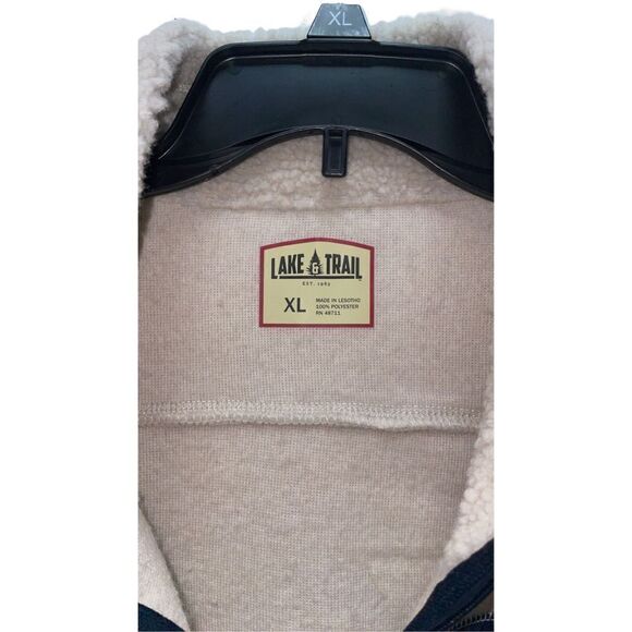 Lake & Trail Polyester Sherpa Zip Up Vest Cream Size XL NWT - Picture 4 of 5